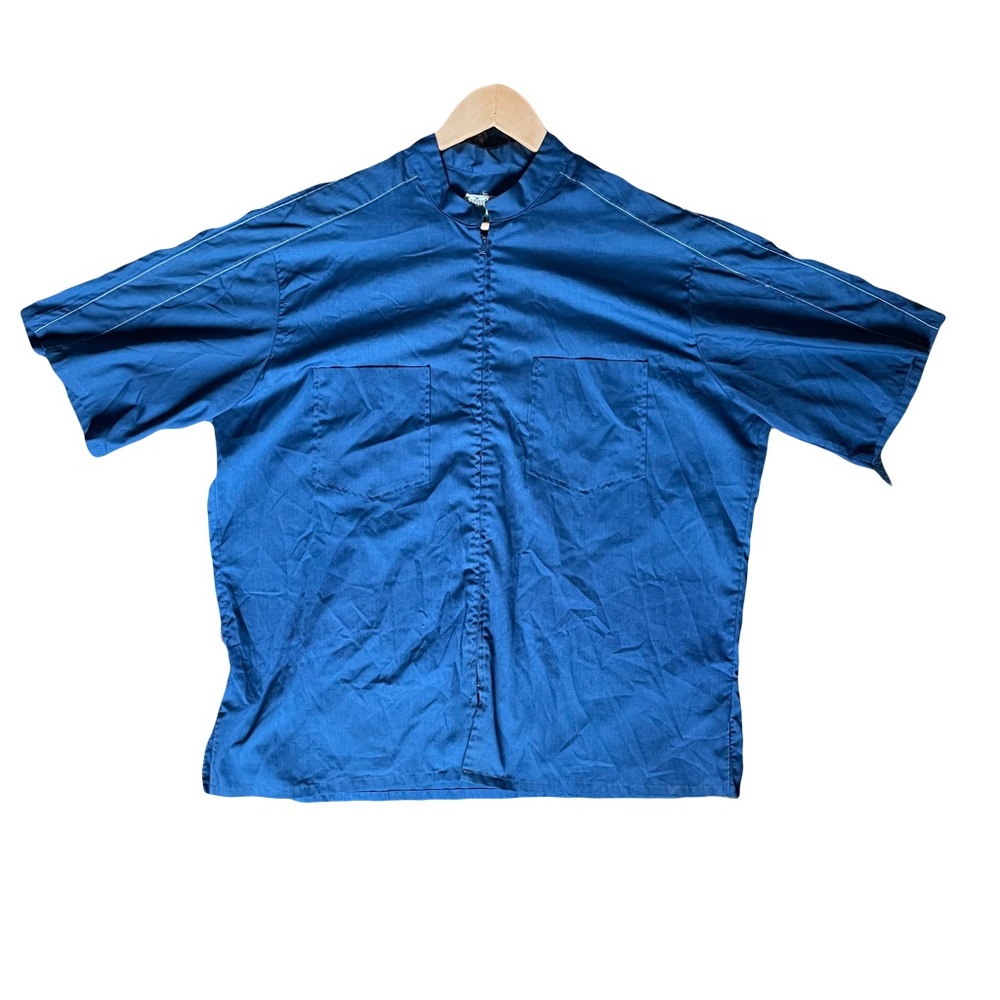 Vintage 60s Men’s Full Zip Up Shirt Top Cactus Fashions Sz XL